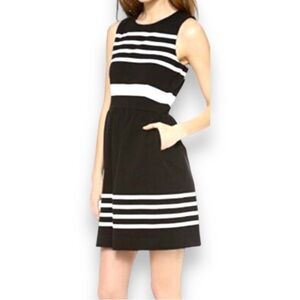 J. Crew Women’s Sleeveless Black & White Block Print Dress Size Medium